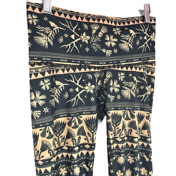 TEEKI Moon Flower Hot Pant Buttery Soft Leggings Navy Blue & Cream Size S - Picture 4 of 8